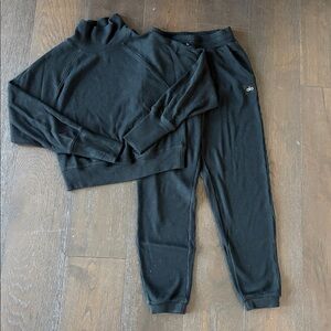 Alo waffle jogger mock neck set
